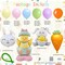 Easter Balloon Garland Arch Kit, Pastel Rainbow Balloons Easter Decorations with Bunny, Carrot & Chicken Foil Balloons for Baby Shower Birthday Spring Party Decorations
